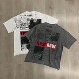First Row T Shirts BREAKING NEWS BURNING FLAMES CROPPED TEE Fashion Hot Diamond Trend Brand