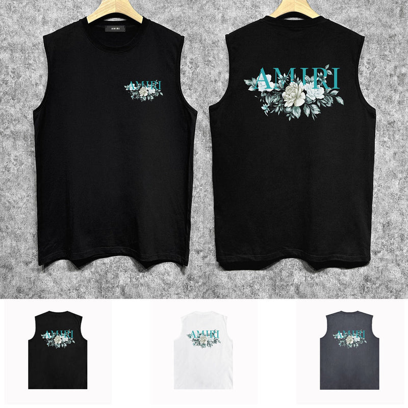 Amiri tank top camellia printing