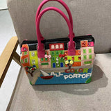 Chh Chrome Heart Leather Bag Embroidered Cartoon Shoulder Bag Crossbody Bag