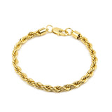 Bracelet HipHop 6mm Gold Plated Stainless Steel Twist Bracelet Spectrum