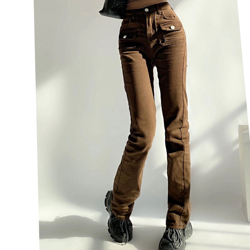 Women Jeans Stretch Flared Pants Slim Fit Stretch
