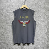 Amiri tank top five-pointed star flying eagle printing
