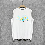 Amiri tank top gradient overlapping letterprinting