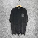 Amiri washed t-shirt damaged oil painting short sleeve