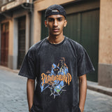 Mens Vintage T-Shirt Dark Printed Short Sleeve T-Shirt