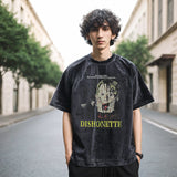 Mens Vintage T Shirt Washed Short Sleeve T-Shirt Men's and Women's