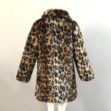 Women Fur Jacket Fashion Leopard Print Thickened Fleece Coat