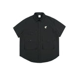 Unisex Shirt Retro Large Pocket Loose Casual