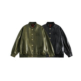 Unisex Pu Jacket Loose PU Leather Jacket Couple