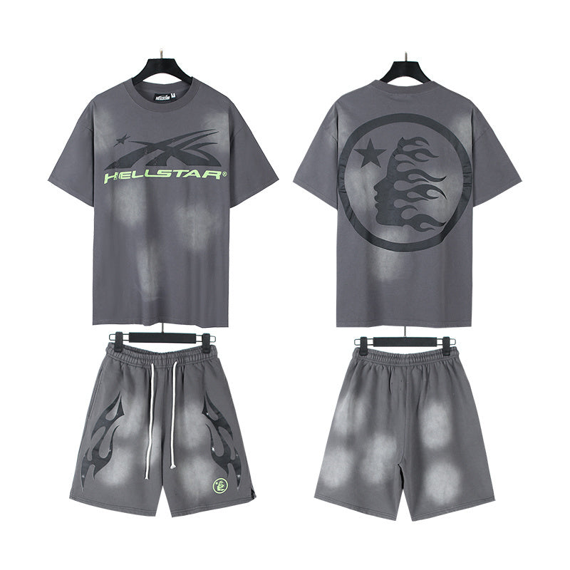 Hellstar T-Shirt And Shorts Two-Piece Set