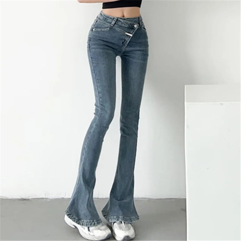Women Jeans Slimming Stretch Flared Pants