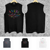 Amiri tank top watercolor cartoon letterprinting