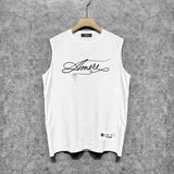 Amiri tank top needlework letterprinting