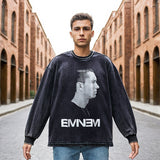 Mens Vintage Long Sleeve Shirt Loose Long Sleeve Cotton