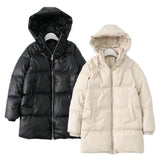 Women Cotton Coat Warm-Keeping and Cold-Proof PU Leather Jacket