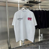 Off White T Shirts OW Ripped Foam Arrow Crew Neck Pullover Short Sleeves