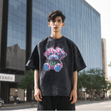 Mens Vintage T Shirt Half Sleeve T-Shirt Men Short Sleeve