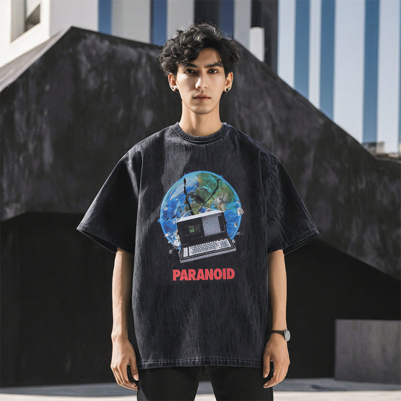 Mens Vintage T Shirt Short Sleeve T-Shirt Men's and Women's