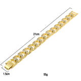 Bracelet Cuban Chain Miami Bracelet Gold Plated with Diamonds St. Valentine's Spectrum