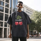 Mens Vintage T Shirt Printed Old Short Sleeve T-Shirt Men