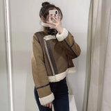 Women Cotton Coat Fashion Leisure Warm Imitation Lamb Wool