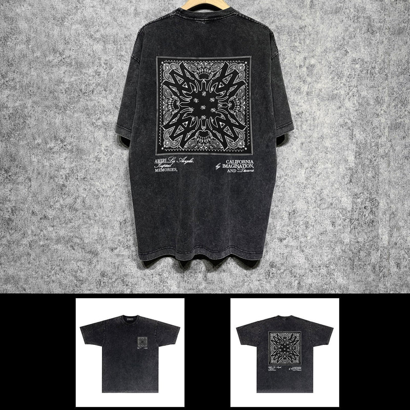 Amiri washed t-shirt simple square short sleeve