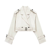 Women Trench Coat Belt Casual Trench Coat