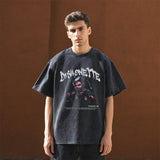 Mens Vintage T Shirt Flame Doberman Print