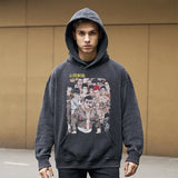 Mens Vintage Hoodie Printed Old Hooded Sweater Hoodie