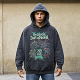 Mens Vintage Hoodie Washed Old Hooded Sweater