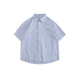 Unisex Shirt Cityboy Blue Striped Shirt Loose