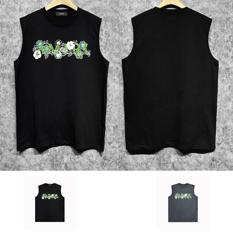 Amiri tank top ruffle letterprinting