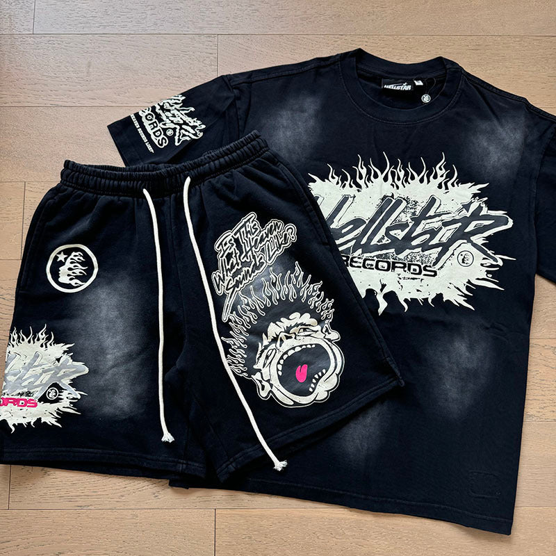 Hellstar T-Shirt And Shorts Two-Piece Set