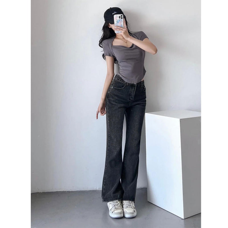 Women Jeans Slim Fit Bell-Bottom Pants