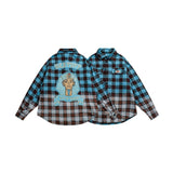 Unisex Shirt Loose Plaid Coat