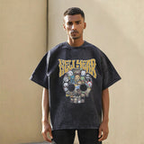 Mens Vintage T Shirt Summer Short Sleeve T-Shirt Men