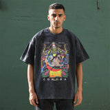 Mens Vintage T Shirt Short Sleeve T-Shirt Wash