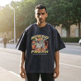 Mens Vintage T-Shirt Printed Loose T-Shirt