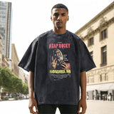 Mens Vintage T Shirt Direct Injection Printing Wash