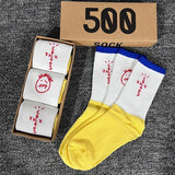 Men's socks - european and american streetwear brand boxed aj athletic socks - m crew socks - graffiti barbed wire trendy socks - travis scott collaboration