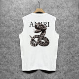 Amiri tank top giant snake letter print