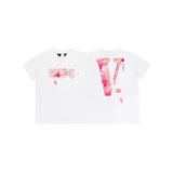 Vlone T Shirt Spring and Summer Flower Large V Print