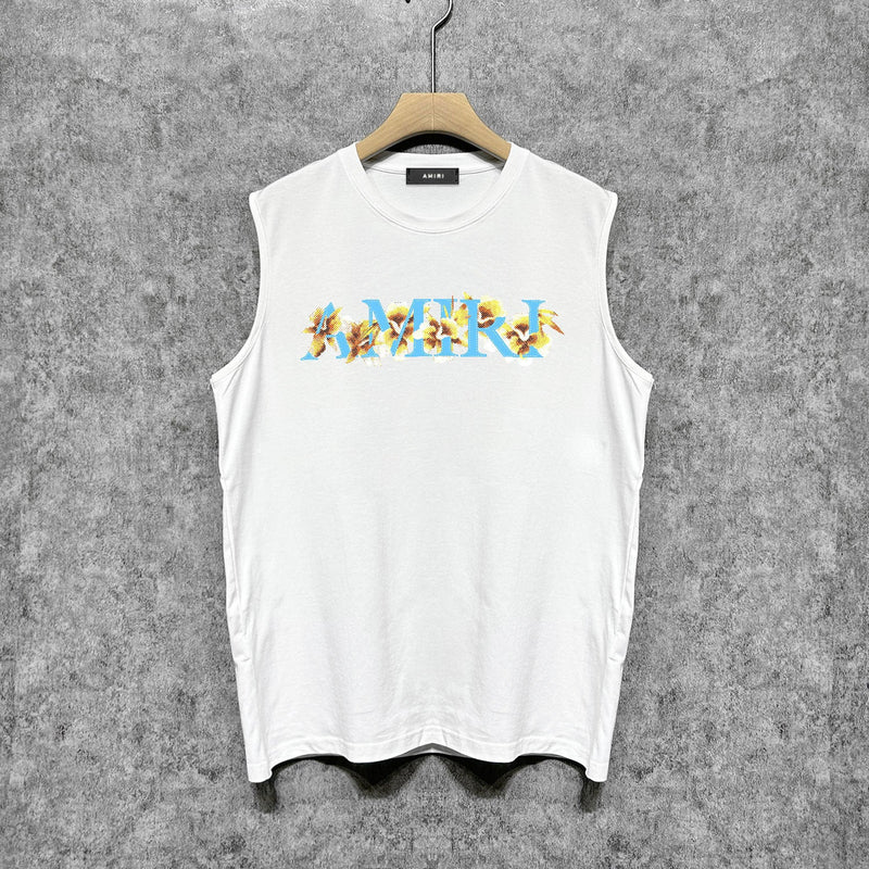 Amiri tank top floral letterprinting