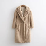 Women Cotton Coat Teddy Bear Faux Lamb Fur Coat