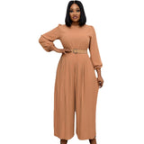 Women Co-Ords Autumn and Winter Solid Color Long Sleeve Jumpsuit