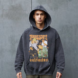 Mens Vintage Hoodie Washed Hooded Sweater Men and Women