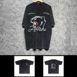 Amiri washed t-shirt black panther short sleeve