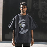 Mens Vintage T Shirt Printed Short Sleeve T-Shirt Men