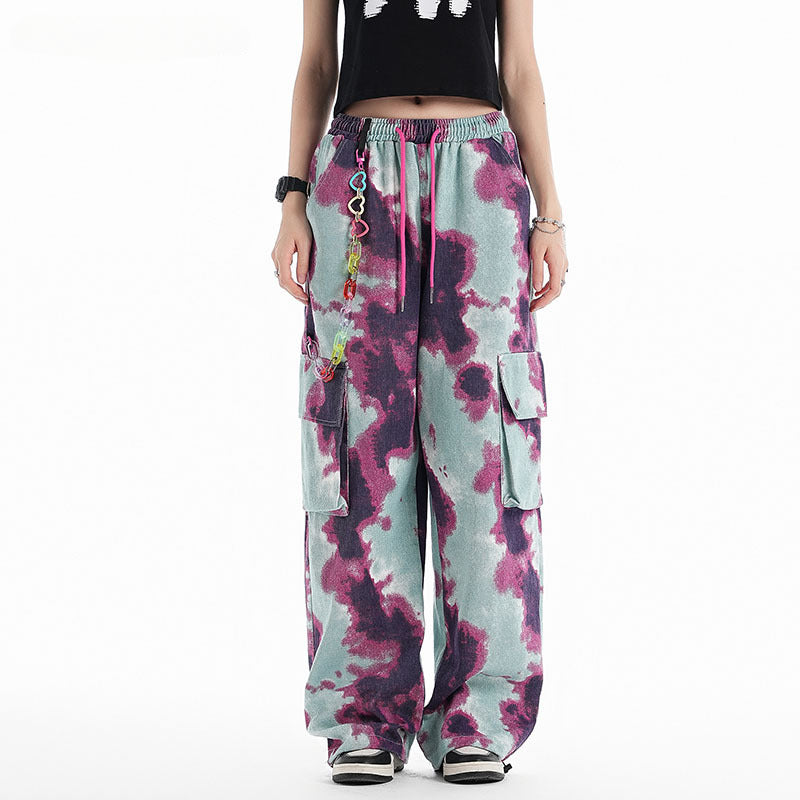 Cargo Pants Tie-Dye Gradient Casual Pants
