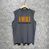 Amiri tank top bone sleeve printing